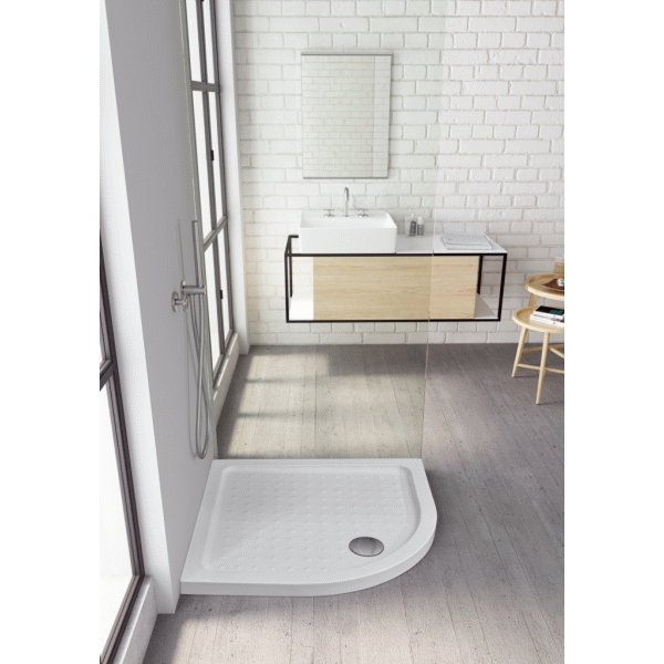 PLATO DE DUCHA ACRILICO ANGULAR DE 90x90x5 BLANCO AQUASILK, 