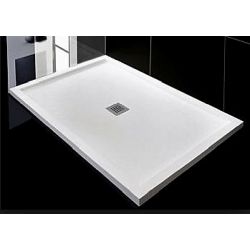 Plato de ducha stone modelo SIROCO de 1100x850mm Blanco AQUASILK, 110/85cm 110x85cm 110-85cm con marco