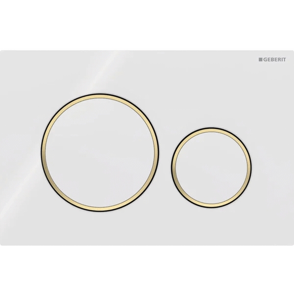 Pulsador cisterna empotrada SIGMA 20 doble descarga blanco-dorado GEBERIT 115.882.KK.1, 