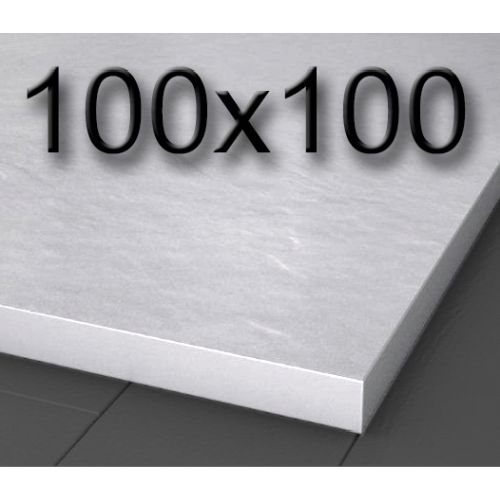 Plato de ducha de carga mineral textura pizarra de 1000 x 1000 mm Blanco, 