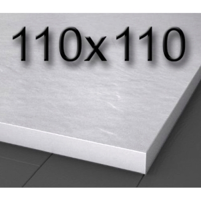 Plato de ducha de carga mineral textura pizarra de 1100 x 1100 mm Blanco, 