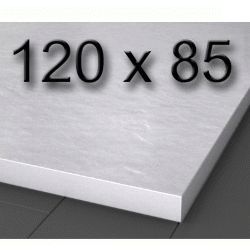 Plato de ducha de carga mineral textura pizarra de 1200 x 850 mm Blanco, 