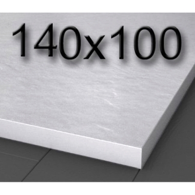 Plato de ducha de carga mineral textura pizarra de 1400 x 1000 mm Blanco, 