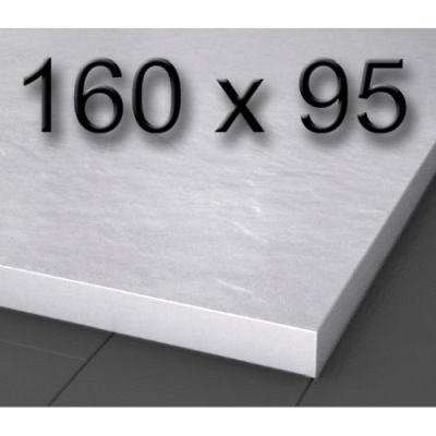 Plato de ducha de carga mineral textura pizarra de 1600 x 950 mm Blanco, 