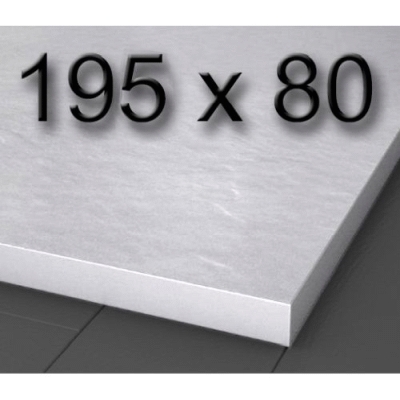 Plato de ducha de carga mineral textura pizarra de 1950 x 800 mm Blanco, 