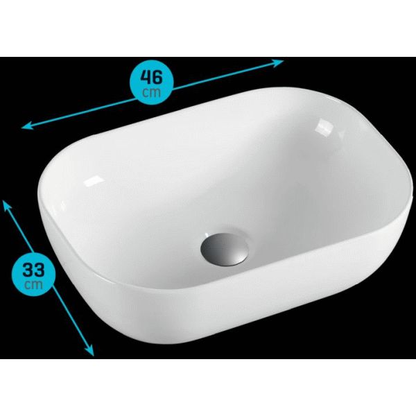 Lavabo sobre encimera DUE 46x33x14cm Blanco �K S04040100, 