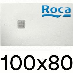 Plato de ducha de STONEX TERRAN de 1000x800x26 Blanco ROCA AP1013E832001100, 