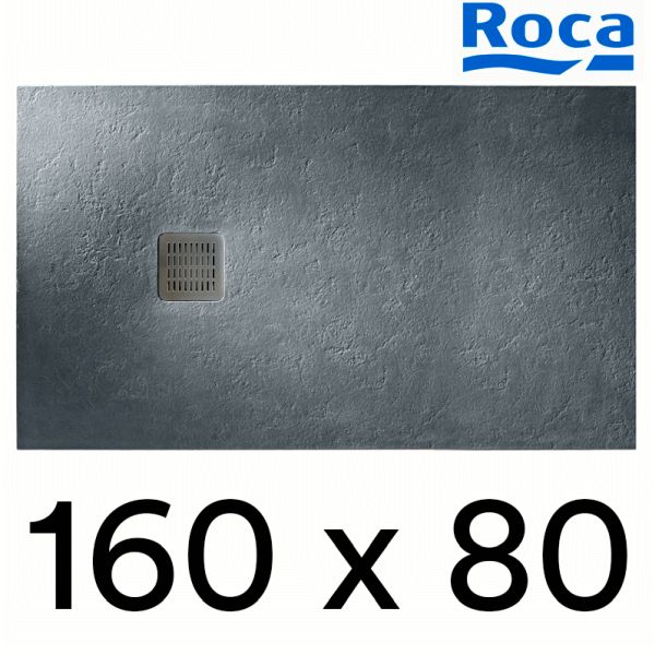 Plato de ducha de Stonex TERRAN de 1600 x 800 x 31 pizarra ROCA APA0164032001200, Platos Sanitarios Resina Extraplano carga mineral Gelcoat Gel-coat gel coat 160x80cm 1600x800mm
