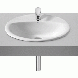 LAVABO OVALADO SOBRE ENCIMERA MODELO JAVA NUEVO MODELO  DE 560 x 480 BLANCO A327863000 ROCA, Empotrar Empotrables Encastrar Encastrables Para Lavabos especiales Lababos washbasin basin lavavos Sanitarios