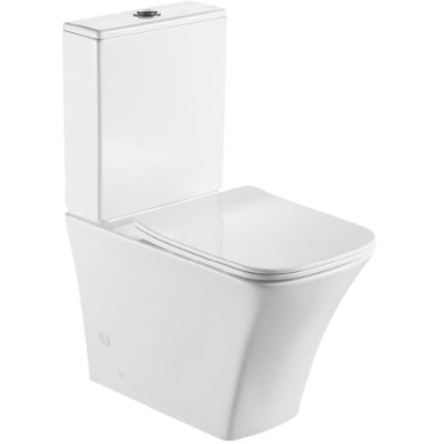 Inodoro completo DESSIN (Taza+tanque+asiento amortiguado) BTW Rimless compacto STROHM TEKA 700360200, SIMILAR PARECIDO A THE GAP COMPACT 8413509266853 PACK WC