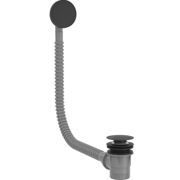 Desague automatico de baera clic-clac con rebosadero Negro Mate TRES 03453420NM, 