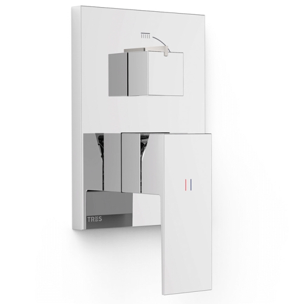 Parte Externa Monomando Empotrar para Rapid-Box CUADRO-TRES CROMADO REF 10628110, 