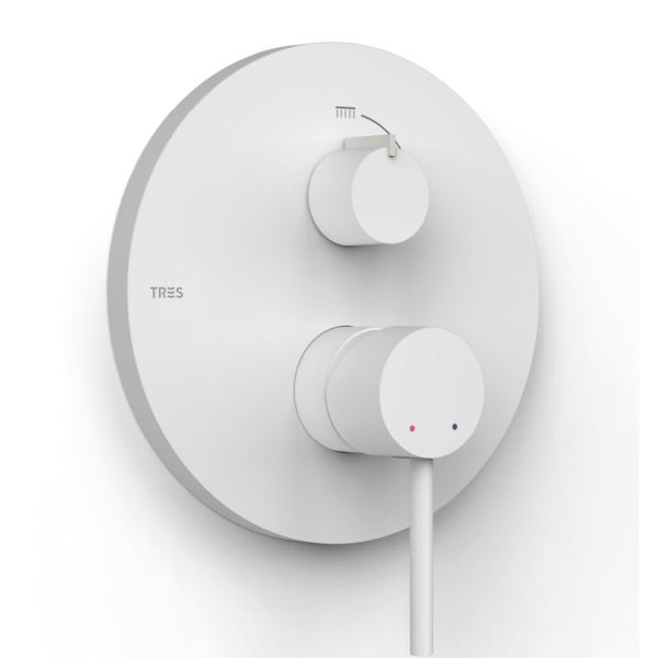 Monomando empot. blanco mate STUDY-TRES de 2 vias RAPID-BOX(solo parte vista) ref: 26228110BM TRES, 