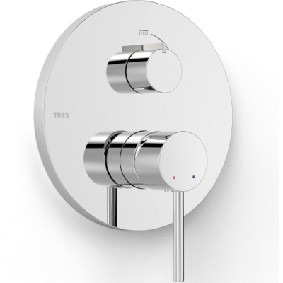 Monomando empotrado cromado STUDY-TRES de 2 vias RAPID-BOX(solo parte vista) ref: 26228110 TRES, 