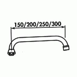 CAO SUPERIOR DE TUBO PARA BATERIA DE FREGADERO CROMADO DE 30cm REF 9134319  TRES 8429546025438, Fregadera Tres Grifos Griferas Cocina Pared Mural Muro Series De Para grupos 91.34.319 Tuberias