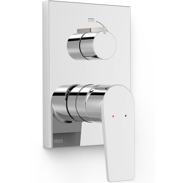 Pieza vista para caja empotrada de 2 v�as RAPID-BOX ref. 21128110 Cromo TRES, 