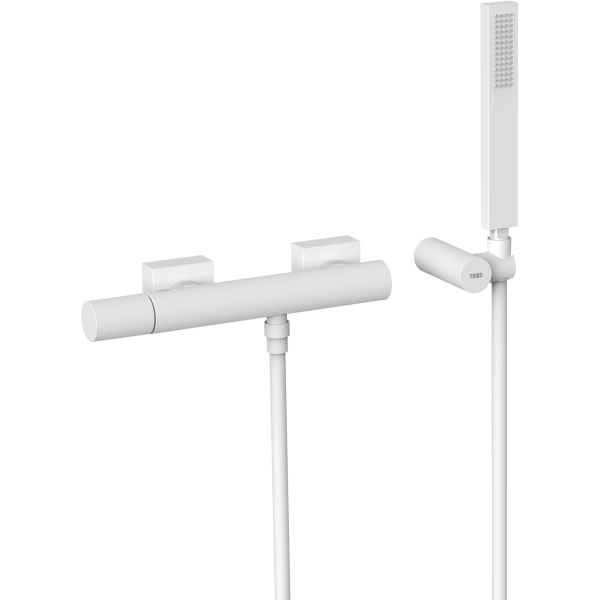 Monomando de ducha PROJECT BLANCO con ducha de mano soporte y flexo ref 21116701 BM TRES, 