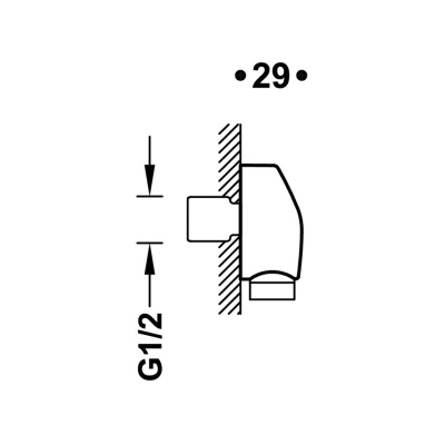Codo con toma pared para flexo con toma de agua a pared G1/2 DSCTL., 