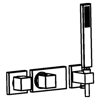 Kit de ducha termostatico empotrado de 1 v�a BLOCK SYSTEM cromado TRES 20725191, 