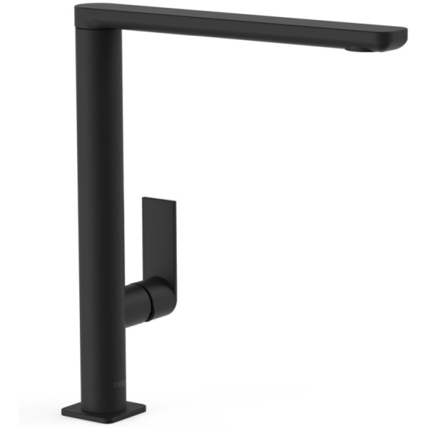 Monomando de fregadero vertical LOFT-TRES con cao rectangular negro mate ref. 20044001NM TRES, 