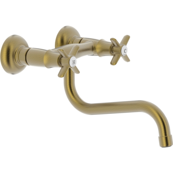 Grifo bimando mural para cocina cao inferior distancia pared 273mm Latn Viejo Mate 24231001LM TRES, 