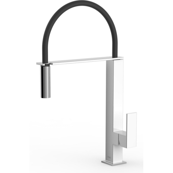 MONOMANDO DE FREGADERO BLANCO VERTICAL TOP-TRES CAO FLEIBLE REF 648701BL TRES, 