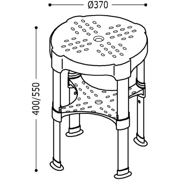 Taburete ajustable para la ducha REF 03463629 TRES, 