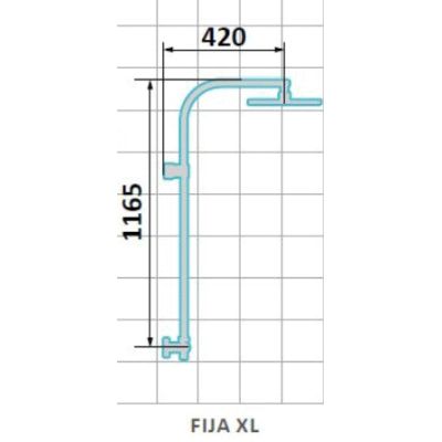 Columna de ducha fija XL REF:05060109 - GROBER, 1165X420 116X42  TUBO CROMADO CROMADA Pulsadores Tuberias Fluxor