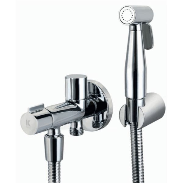 Llave wc con grifo higinico bidet a pared ERGOS cromado CIS 23292, de 1 agua