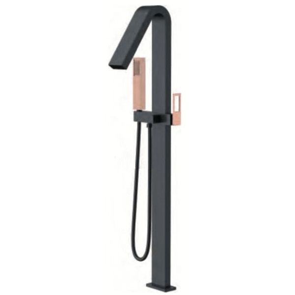 Grifera exenta de baera SUECIA Negro Mate Oro Rosa IMEX BBEC32/NOR, 