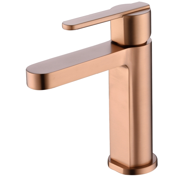 MONOMANDO DE LAVABO ROMA ORO ROSA CEPILLADO REF. BDR001-1ORC IMEX, 