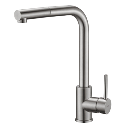 Monomando de fregadero vertical con ducha extraible MALTA ACERO INOX IMEX GCE006/AC, inoxidable
