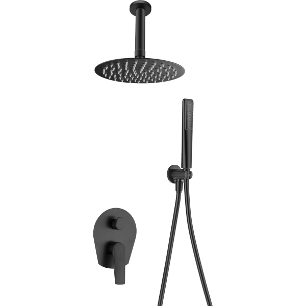 Conjunto de ducha monomando empotrado rociador a techo DELOS Negro Mate MEX GPP057/NG, MONOMANDOS GRIFOS Mezcladores Mezcladoras GRIFERIAS Grifer�as single lever handle faucet tap basin mixer