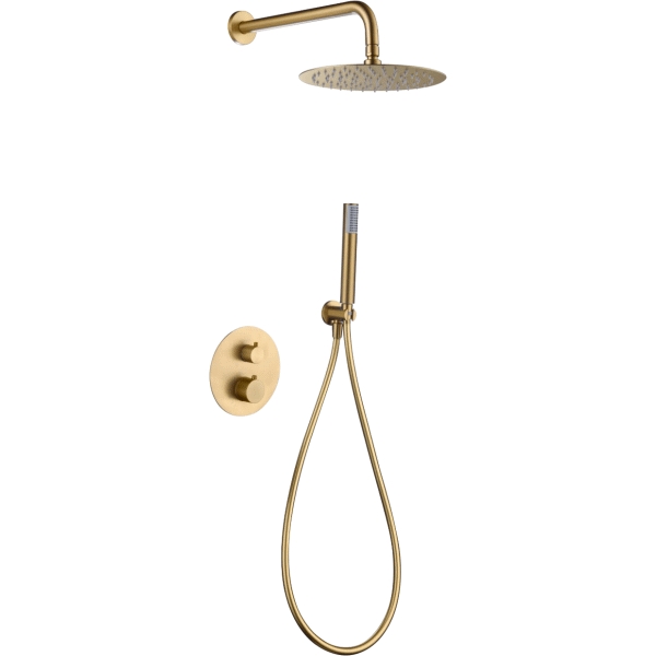Conjunto de ducha empotrar GENOVA Oro cepillado IMEX GTG053/OC, 