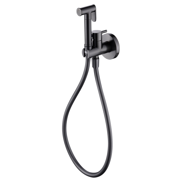 Monomando de bidet empotrar MUNICH agua fra y caliente con mango de ducha Black gun metal IMEX, 