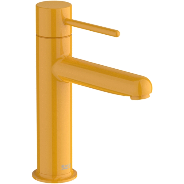Monomando de lavabo NU con maneta PIN cuerpo liso Amarillo miel ROCA A5A323FP10, 