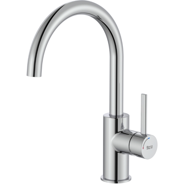 Monomando Lavabo con maneta coldstart y cao giratorio en "U" cromado ONA ROCA A5A4A9EC00, 