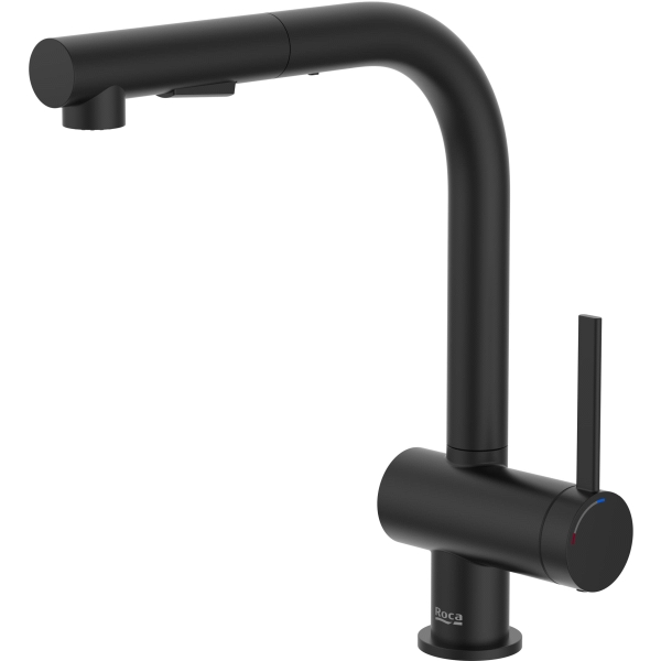 MONOMANDO FREGADERO VERTICAL, DUCHA EXTRAIBLE ONA NEGRO ROCA A5A851FNB0, 