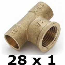 TE FIGURA 130 DE BRONCE DE 28x1, Cobre Bronce TES DERIVACIONES ROSCA HEMBRA MIXTA PARA SOLDAR DERIBACION TES DERIBACIONES DERIVACIONES Bu Bcu Metal Laton Accesorios