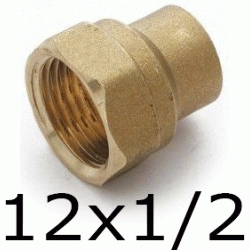 MANGUITO ROSCA HEMBRA FIGURA 270 DE BRONCE DE 12x1/2, Cobre ENTRONQUE MIXTO PARA SOLDAR Rectos Union Terminales Empalmes Enpalmes Empalmar Enpalmar Bu Bcu Metal Laton Accesorios TRH