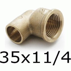 CODO ROSCA HEMBRA FIGURA 90 DE BRONCE DE 35x11/4, Cobre  1 1/4 1-1/4 PARA SOLDAR CODOS Terminales Bu Bcu Metal Laton Accesorios TRH 90 elbows