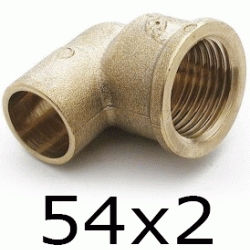 CODO ROSCA HEMBRA FIGURA 90 DE BRONCE DE 54x2 DSCTL, Cobre PARA SOLDAR CODOS Terminales Bu Bcu Metal Laton Accesorios TRH 90 elbows