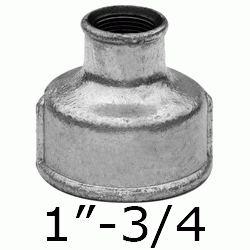 MANGUITO REDUCIDO FIGURA 240 DE 1" x 3/4" GALVANIZADO, Hierro  1-3/4 3/4-1 1x3/4 3/4x1 25 32 Uniones Empalmes Enpalmes Empalmar Enpalmar Reducciones Hembra