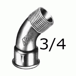 SEMI CURVA MACHO HEMBRA FIGURA 40 DE 3/4" GALVANIZADA, Hierro Galvanizado 25 ( MH ) (MH) (M-H) ( M-H ) M/H Codo