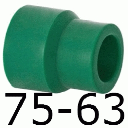 REDUCCION H-H 75-63 MM, REDUCTOR ppr polipropileno copolimero para polifusionar TERMOFUSIONAR H/H H-H Fg Figura 240 270