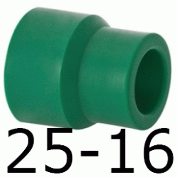 REDUCCION M-H 25-16 MM, REDUCTOR ppr (M-H) ( M-H ) polipropileno copolimero para polifusionar TERMOFUSIONAR M/H Fg Figura 241 270