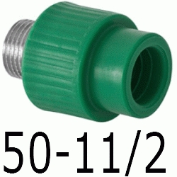 Manguito rosca macho 50mm - 1 1/2" PPR REPOLEN 828015050, TERMINAL 1 1/2 1-1/2 ppr 11/2" polipropileno copolimero para polifusionar TERMOFUSIONAR Machones Uniones Empalmes Enpalmes Empalmar Enpalmar Figura 243 Fg Mechones TRM