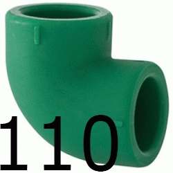 CODO 90 H-HEMBRA 110 MM, CURVA 90 ppr CURBA polipropileno copolimero para polifusionar TERMOFUSIONAR H/H H-H Figura 90 Fg