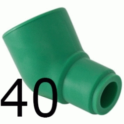 CODO 45 MACHO HEMBRA 40-40 MM, ppr (M-H) ( M-H ) polipropileno copolimero para polifusionar TERMOFUSIONAR M/H Figura 40 Fg
