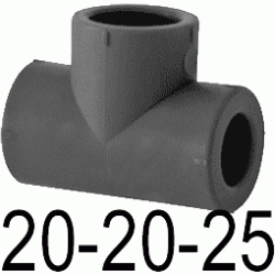 TE REDUCIDA N 20-20-25 MM, DERIVACION REDUCIDA DERIBACION ACCESORIOS TERMOFUSINAR polifusionar POLIETILENO PE-100 SYSTEM POLITILENO Negros Negras Repolen Figura 130 Fg